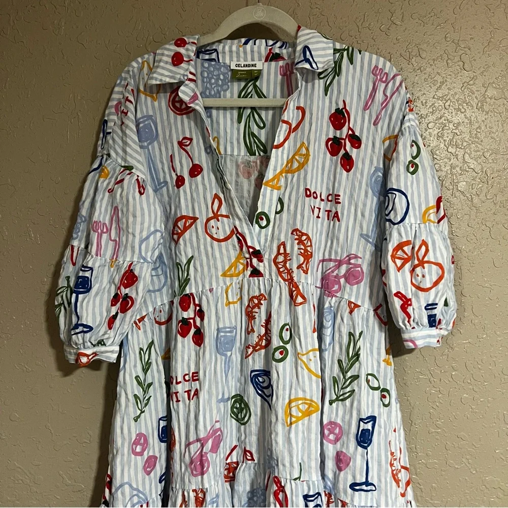 Anthropologie The Carolita Printed Tiered Shirt Dress: Jordan Nickson Edition - Picture 4 of 6